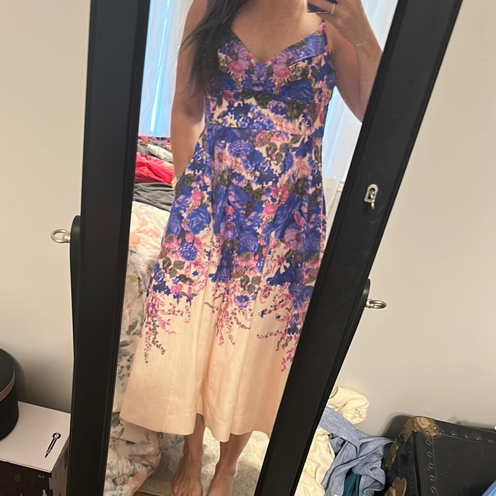 Zimmermann Purple and pink Spaghetti Strap Midi Dress